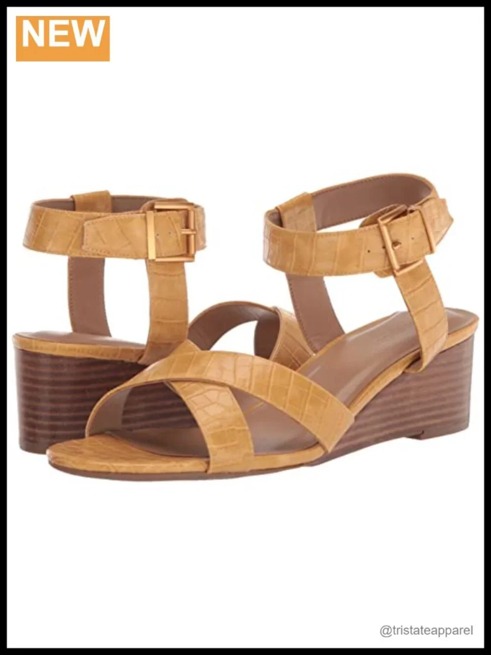 Aerosoles Warner Wedge Sandals Faux Leather Ankle Strap Open Toe Slip Resistant